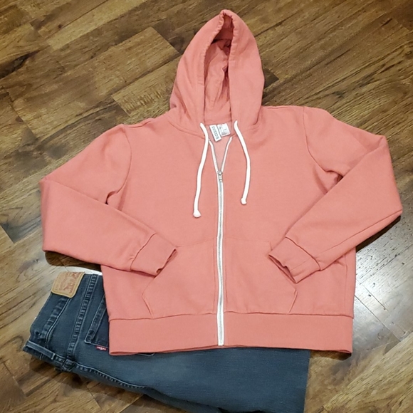 Divided Jackets & Blazers - Womens Divided by H & M pink full zip sweat jacket size M